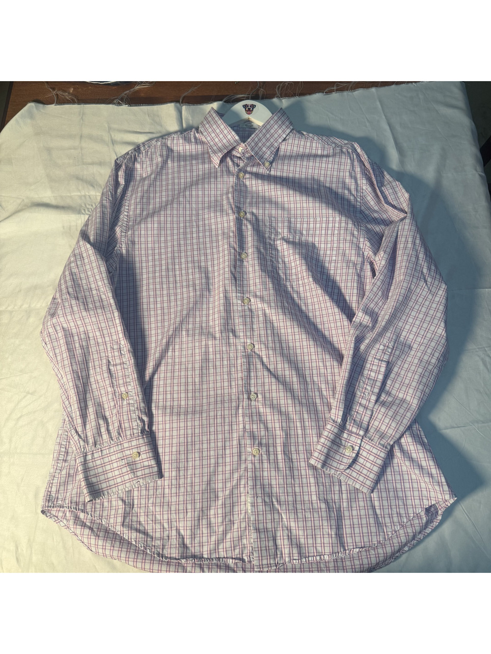 Peter Millar Men’s Large Pink White Plaid Cotton Button Down Shirt - Picture 4 of 8